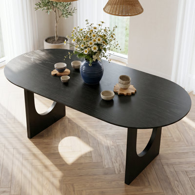 79" Soild Wood Dining Table Oval Kitchen Tables