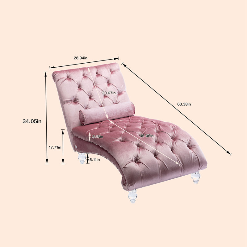 Canapé Geniece, Velours rose