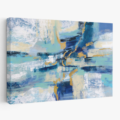 Wave Breaker - Abstract Aqua Black Blue