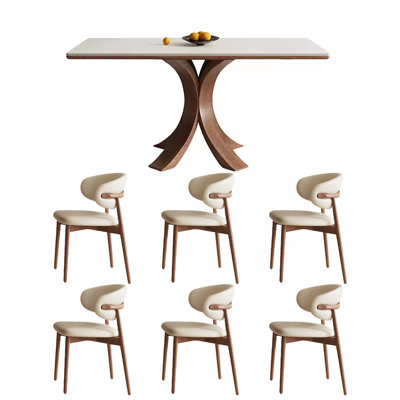 Rock plate dining table rectangular home French
