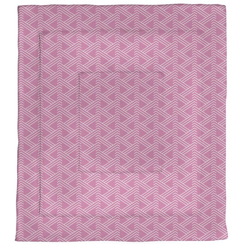 Édredon simple réversible en microfibre à motif Zig Zag, Édredon simple, Rose/blanc