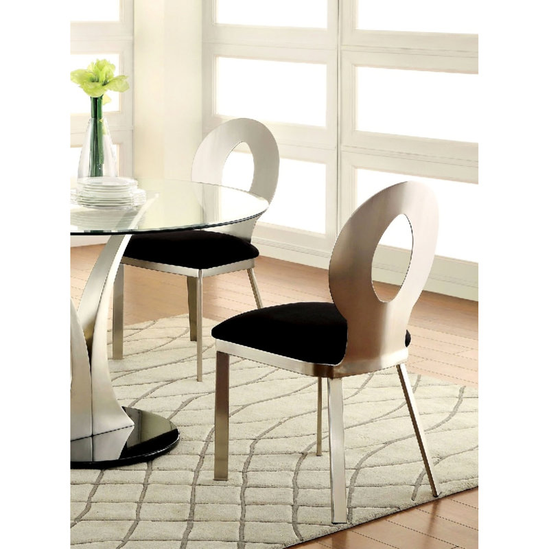 Chaise d'appoint contemporaine l 17,4 po (2 / RCT), argent / noir