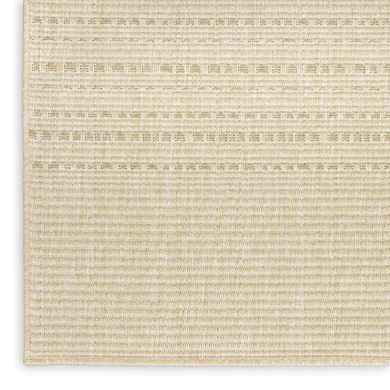 Tulum Striped Indoor/Outdoor Area Rug, Runner 2' x 6', Ivory/Cream