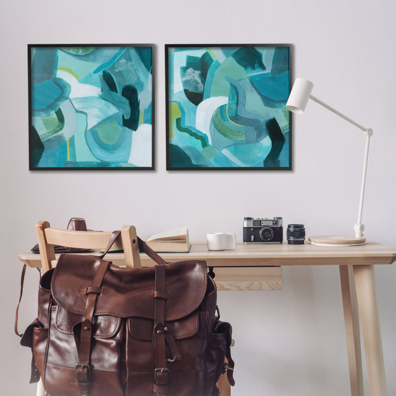  «Energetic Patterns 2 PC», ensemble d'art giclée par Grace Popp, Giclée encadrée noir minuit, H 24 po x l 24 po