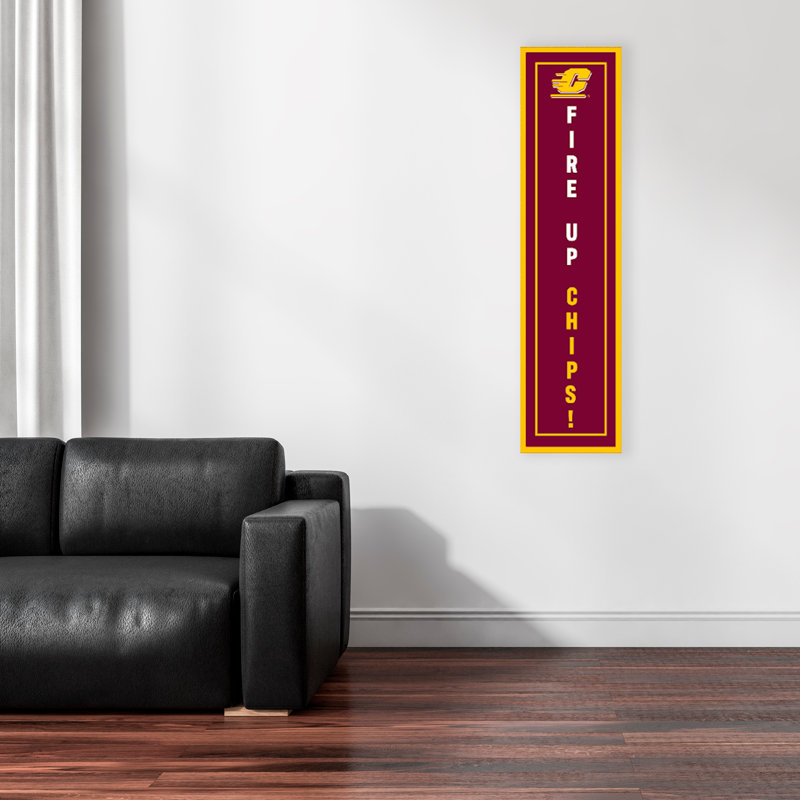 Central Michigan University Maroon and Gold Framed Canvas Print