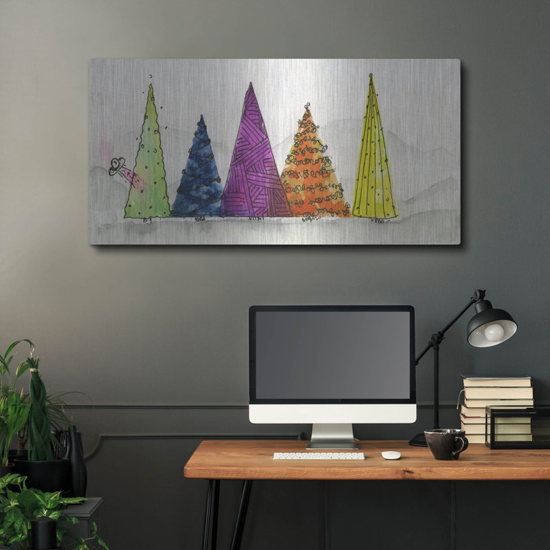 Art mural en métal «The Christmas Lin up» par Anika Goodhue, 48 po x 24 po