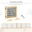 Barrière pour animaux 170 po en bois. Barrière pliable pour petits chiens de taille moyenne. 6 avec pieds de support. Bois naturel. Porte d'entrée solide et robuste, escalier solide
