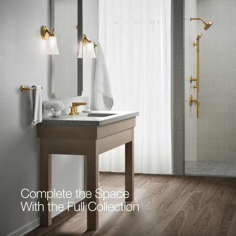 Taut Centerset Bathroom Sink Faucet, Vibrant Brushed Modern Brass