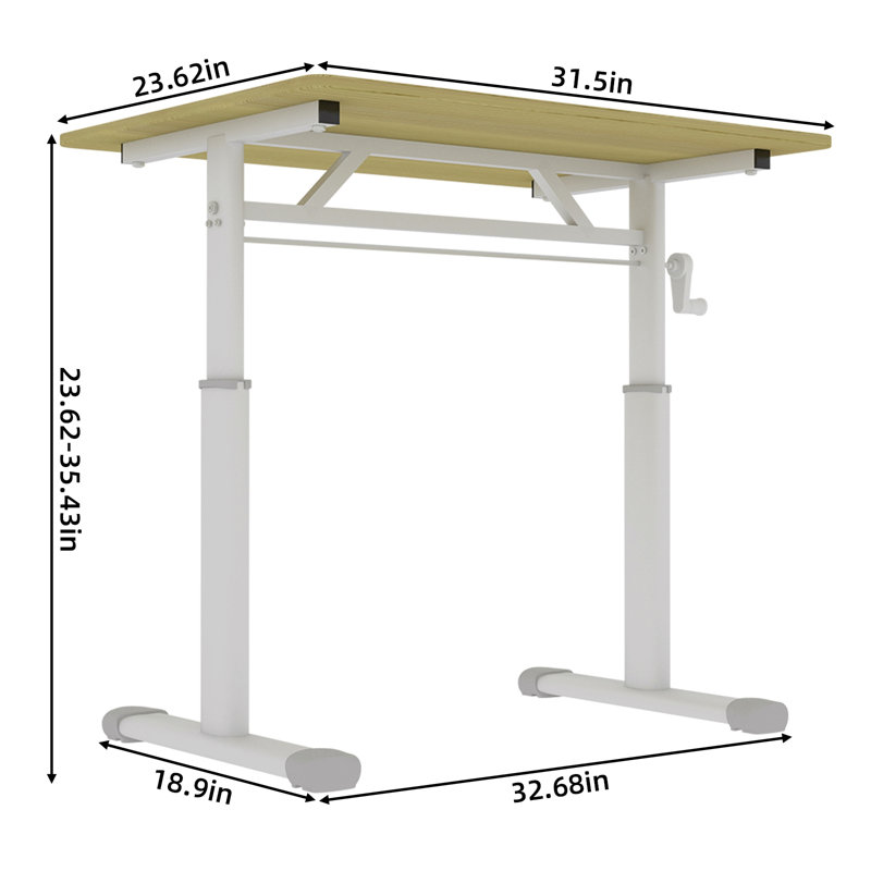 Bureau d'étude réglable adapté aux enfants et aux adultes, bureau à domicile multifonctionnel réglable en hauteur, design compact, dimensions du bureau: 60 cm x 80 cm, cadre blanc