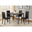 5-Piece Metal Dinette Set with Laminated Faux Marble Top, Black