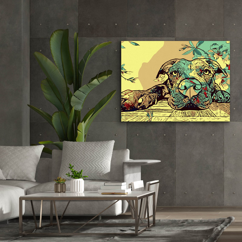 Red Barrel Studio 'Pitbull Love Style' by Dean Russo Canvas Wall Art, 40" H x 54" W x 1.5" D