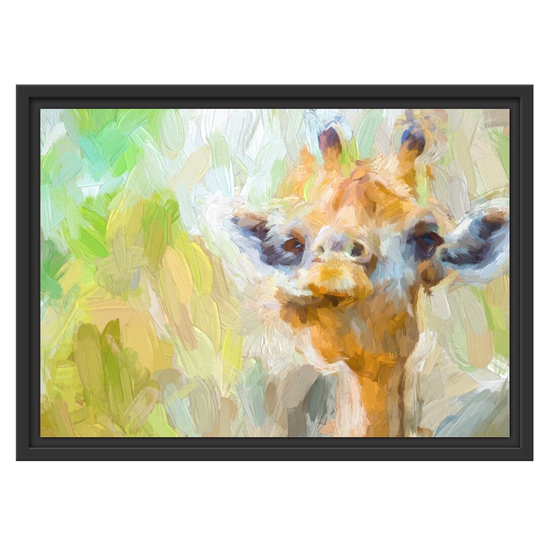 Gerahmtes Wandbild Giraffe in der Natur Kunst