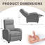 Fauteuil inclinable manuel avec massage, fauteuil inclinable confortable en velours côtelé avec dossier rembourré et coussin de siège-456460118
