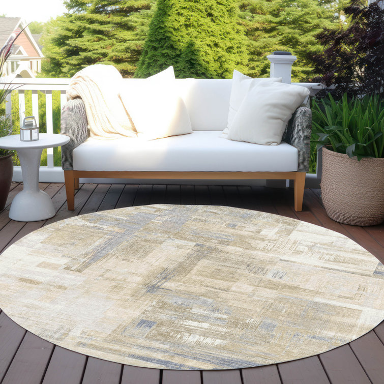 Machine Washable Indoor/Outdoor Christain ACN1340 Ivory Rug