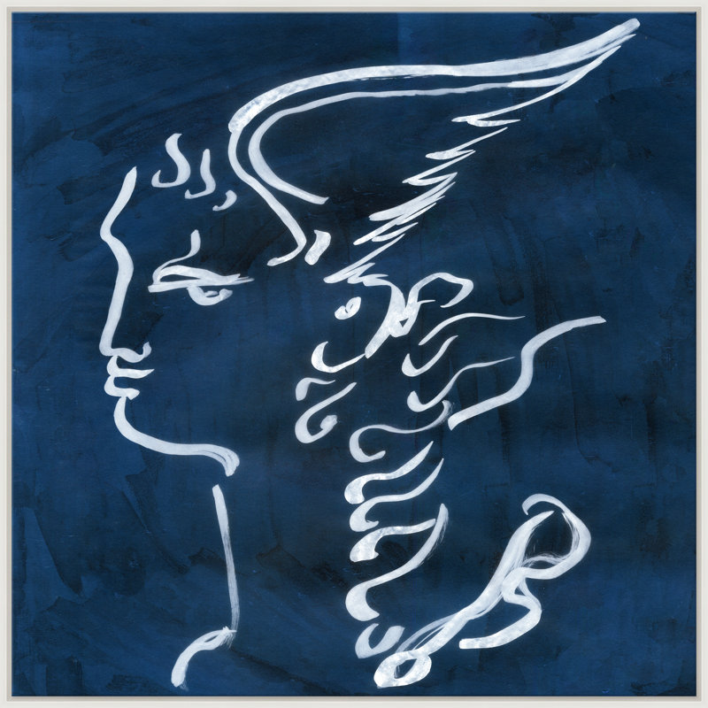 «Blue Mercury» par David Phoenix - impression, Toile blanche encadrée, Pas de tapis, H 45,5 po x l 45,5 po