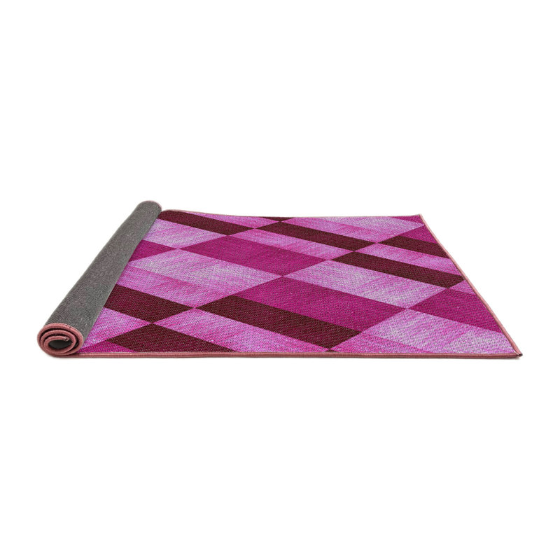 Motif géométrique rose Tapis décoratif, Rond 7 pi