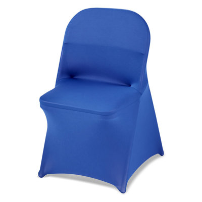 50 housses de chaise bleues, housse de chaise en spandex de polyester, housses extensibles pour banquet de salle à manger pour banquette de salle à manger, couvre-chaises à plat, convient aux chaises mesurant jusqu'à 17,72 po x 18,11 po x 30,31 po