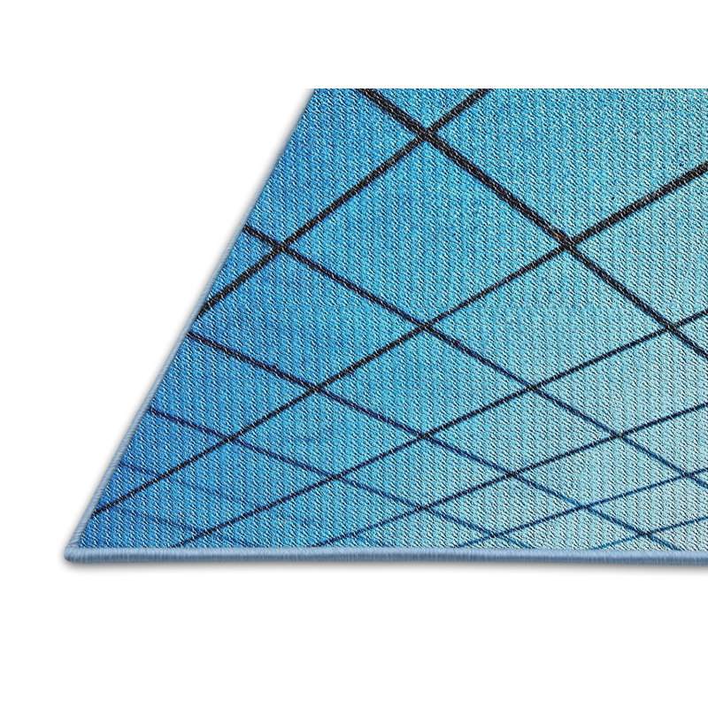 Tapis bleu/noir à motifs Curwood, Rectangle 3 pi x 5 pi