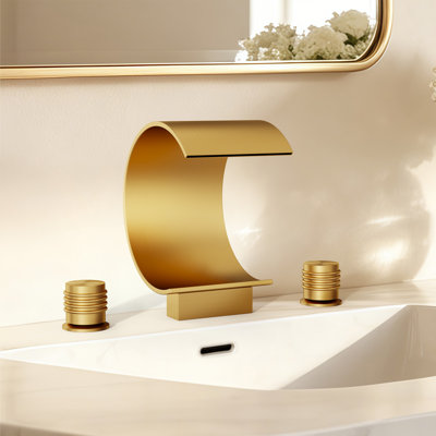 Widespread Bathroom Faucet 3 Hole, 2-handle Bathroom Sink Faucet with Drain Assembly