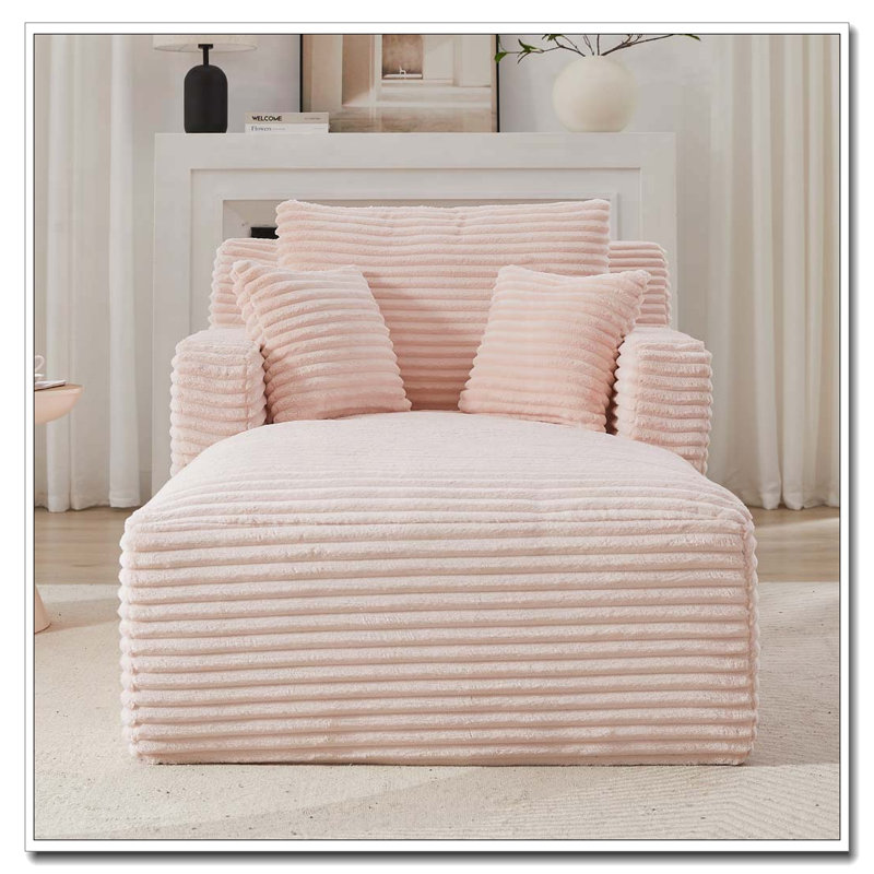 Chaises d'appoint modernes en velours côtelé, Rose