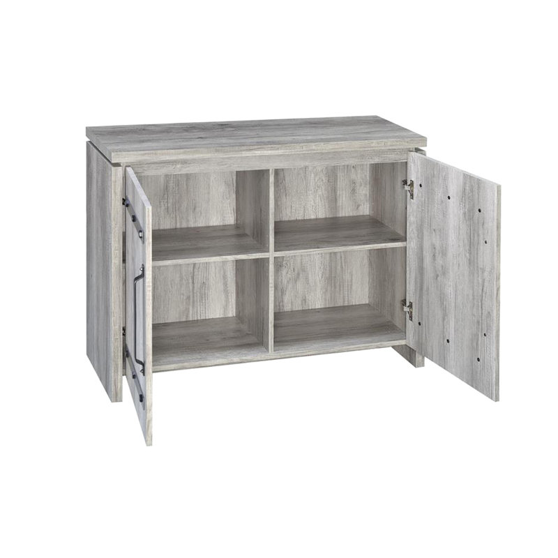Grande armoire intérieure en bois de grève gris - idéale pour l'organisation à la maison 3 à 4 tablettes optimisant l'espace de rangement