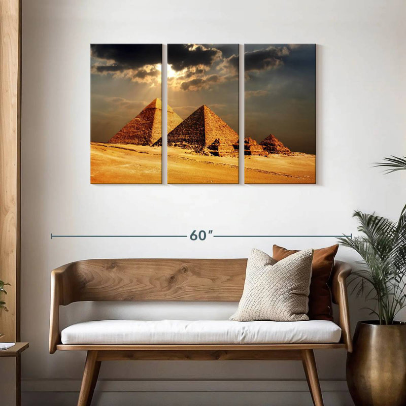 Pyramides d'Adella Gizeh, H 28 po x l 45 po