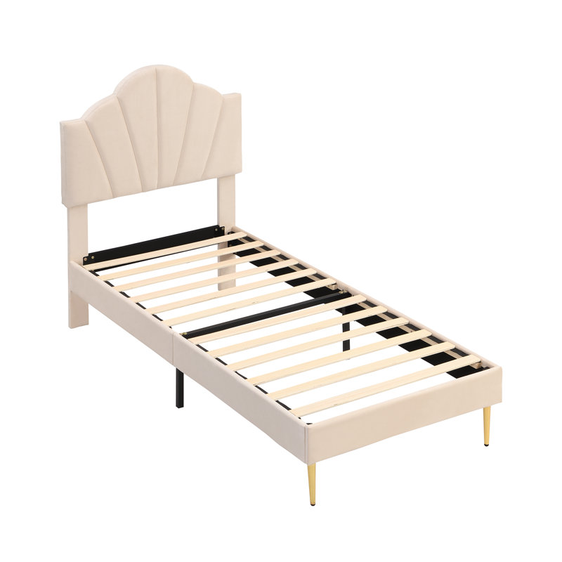 Akershus Upholstered Bed, EU Single - 90 x 200 cm, Beige