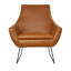  Fauteuil brun en similicuir patiné avec structure en métal noir