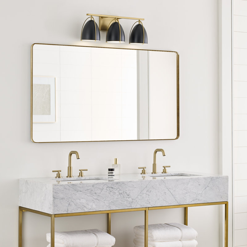 Three Light Wall / Bath, Satin Brass, No