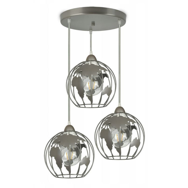 Kylo 3 - Light Sphere Pendant, Grey/Brown/Blue, Grey/Brown/Blue
