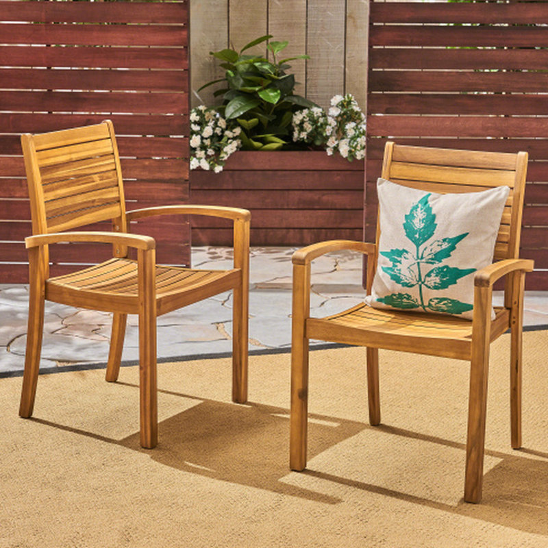 Chaises de salle à manger d'extérieur en bois, Brown