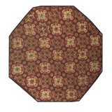 1840s Burgundy Ground Floral Antique European Neoclassical Aubusson Round Rug Round 10'0"
