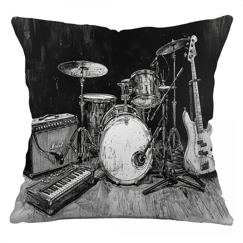 Coussin Music Instruments, H 16 po x l 16 po