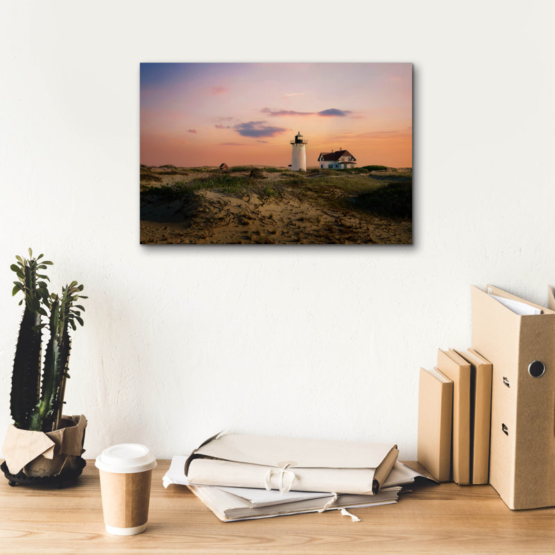 Toile épique Graffiti «Dusk At Race Point» par Rick Berk, 40 po x 26 po, H 12 po x l 18 po x P 0,75 po