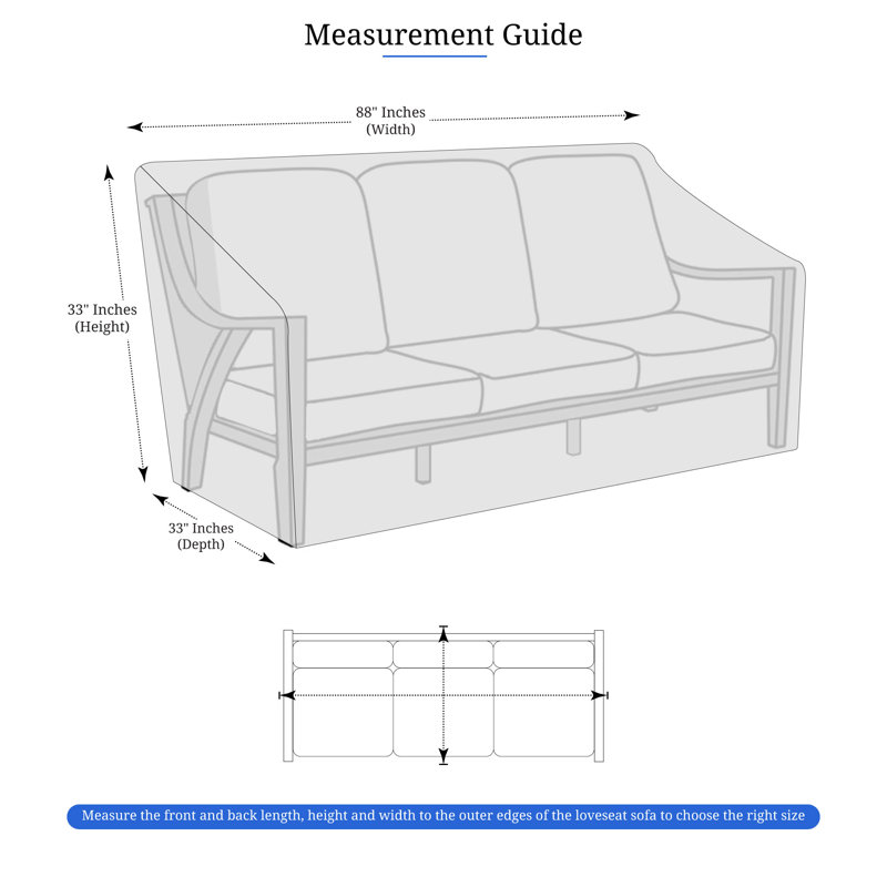 Outdoor Cover, 83.8cm H x 223.5cm W x 83.8cm D