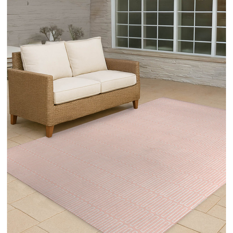 Block Maze Non-Slip Outdoor Rug, Rectangle 8' x 10'