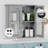 22" H 23'' W Wall Mounted Medicine Cabinet 2 Shelves, Translucent Double-Door Medicine Cabinet-1961115055