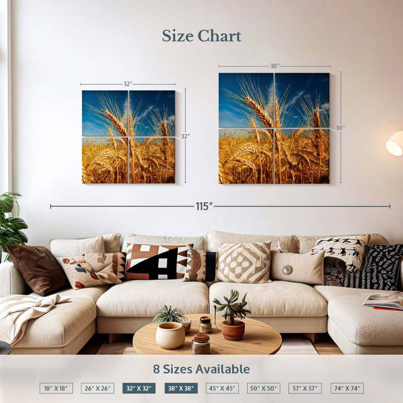 Harnek Spiky Wheat Ears, 32" H x 32" W
