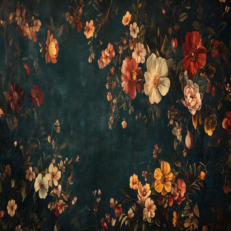 Fleur rétro rétro, L 96 po x l 108 po