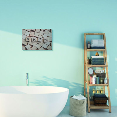 «Bath Scrabble Letters Bathroom photograph», impression sur toile