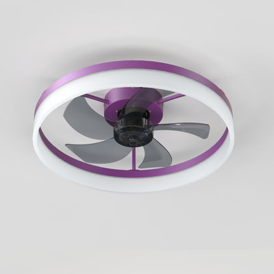 Ventilateur de plafond fermé à profil bas avec lumière 19,7 pouces Fydry