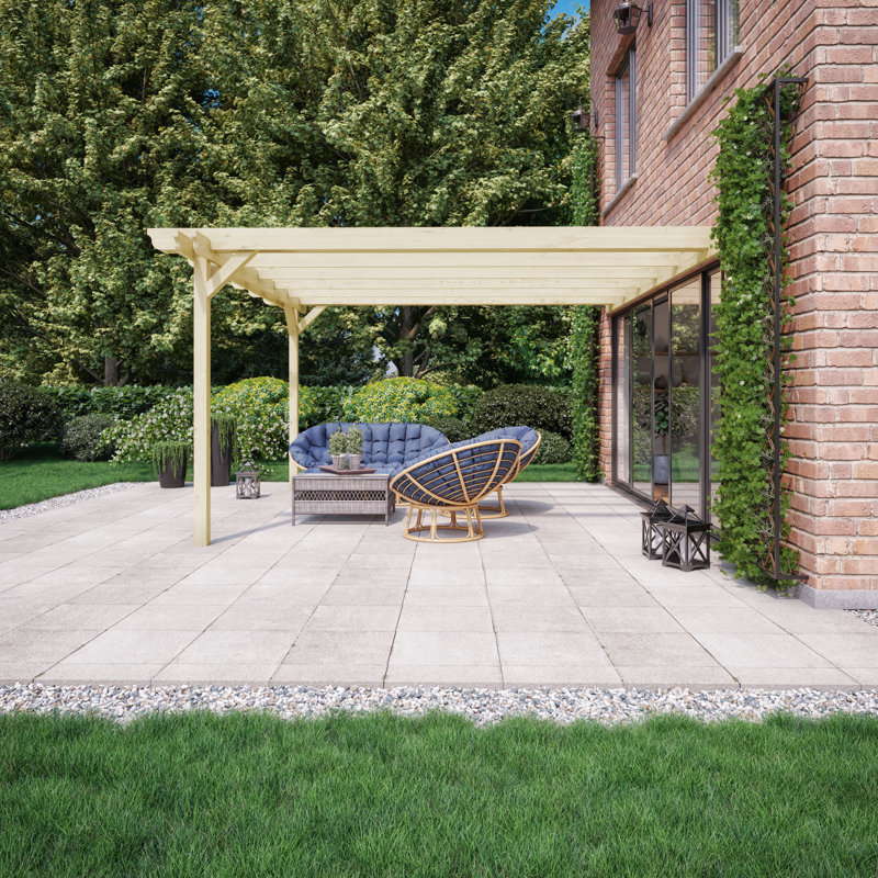 Ciccio Manufactured Wood Pergola, 340cm H x 180cm W x 180cm D, Light Green