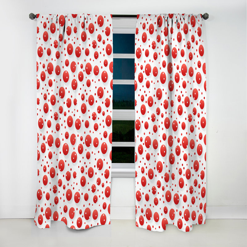 Playful Polka Dots I - Rideau abstrait - Rideau occultant - 1 panneaux, L 52 po x L 95 po