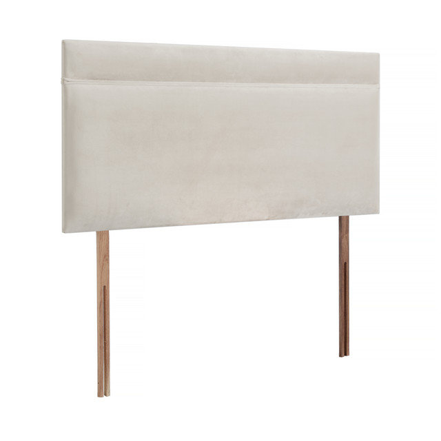 Arturo Upholstered Panel Headboard, Super King (6'), Plush Cream, Velvet