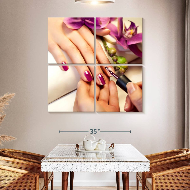 Clous d'inspiration orchidée, H 45 po x l 45 po