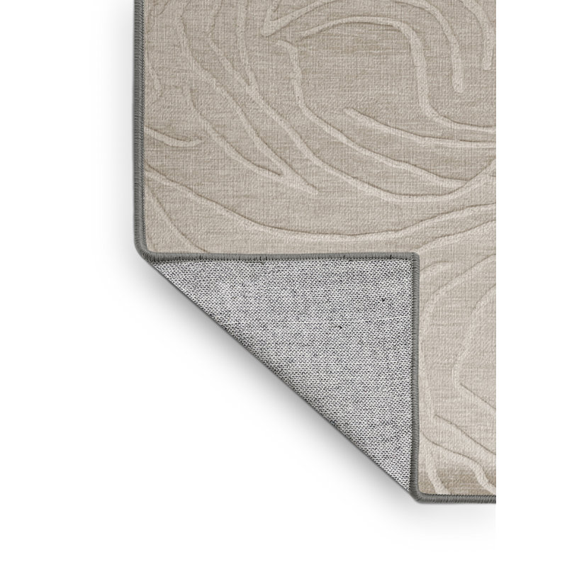 Machine Washable Abstract Grey Area Rug, Tapis de couloir 2 pi x 4 pi