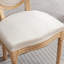 2 chaises de salle à manger françaises, tissu en lin beige, structure en bois massif, finition peinte antique, chaise en tissu Tempting Chairs, fabrication de style, peinture, confortable
