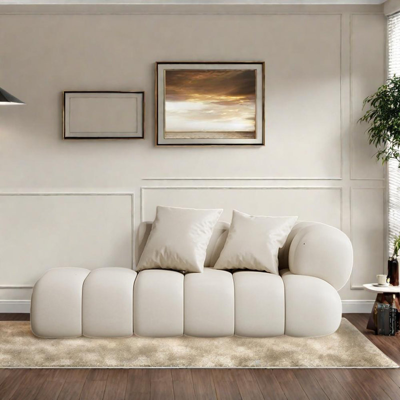 Chaise Creative en bois massif, Orienté à droite, Blanc cassé / blanc