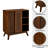 31.5" Wood Mid Century Modern Rattan Sideboard With Adjustable Shelf