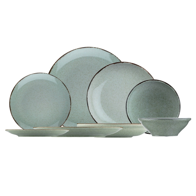 Halfacre Piece Porcelain China Dinnerware Set - Service for 6